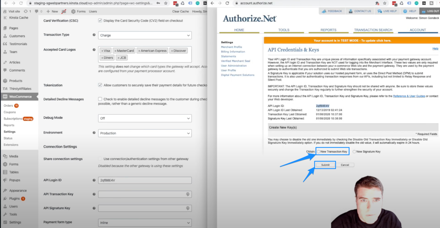 authorize.net how to style pop up window declined transaction