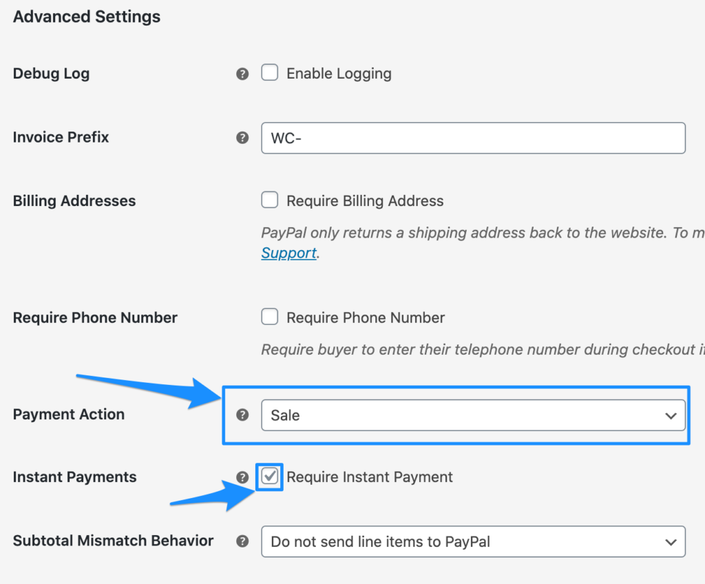 WooCommerce PayPal Checkout Advanced Settings