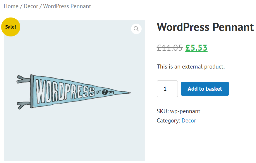 Word¨ress pennant frontend