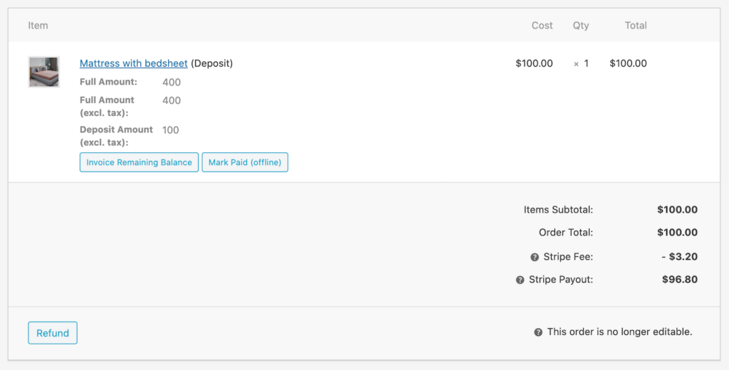 woocommerce orders with deposits