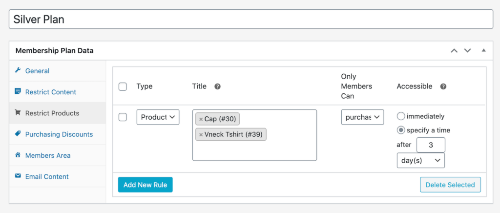 woocommerce memberships restrict products